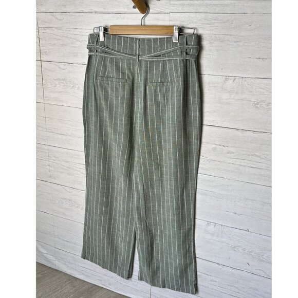 Vero Moda Pants SZ 8 Serena High Waist Paper Bag Laurel Wreath Pinstriped Beachy - Picture 12 of 16